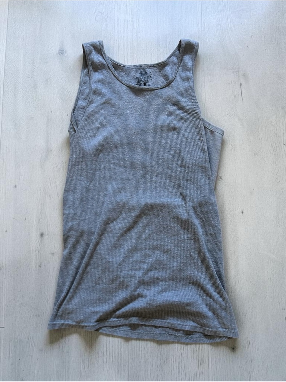 Fruit of the Loom Gray Ribbed Tank Top
